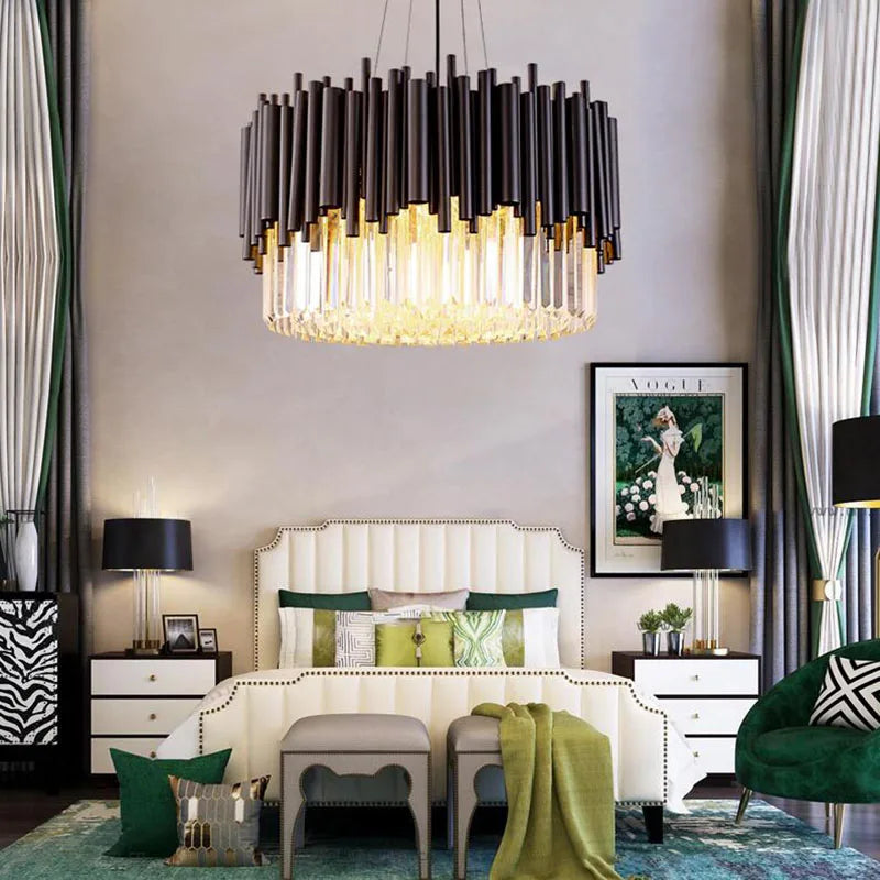 Crystal Chandelier: Modern Luxury Lighting for Elegant Living and Dining Rooms