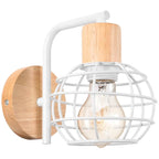 Industrial LED Wood Wall Sconce E27 Retro Bedside Lamp Vintage Indoor Lighting