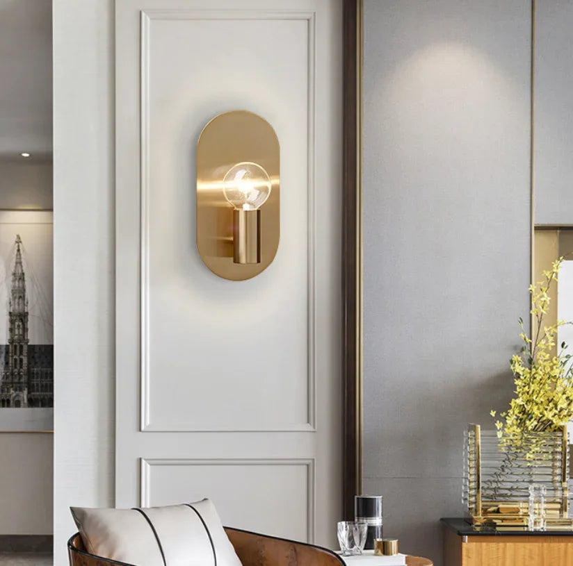 Gold Wall Lamp Sconce for Modern Bedroom Decor and Night Light
