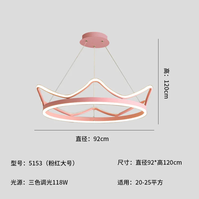 Crown Design Gold Chandelier for Living Room Kids Bedroom