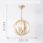 Gold Globe Chandelier Pendant Light for Living Room & Dining Room