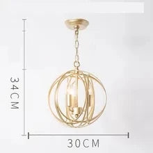 Gold Globe Chandelier Pendant Light for Living Room & Dining Room