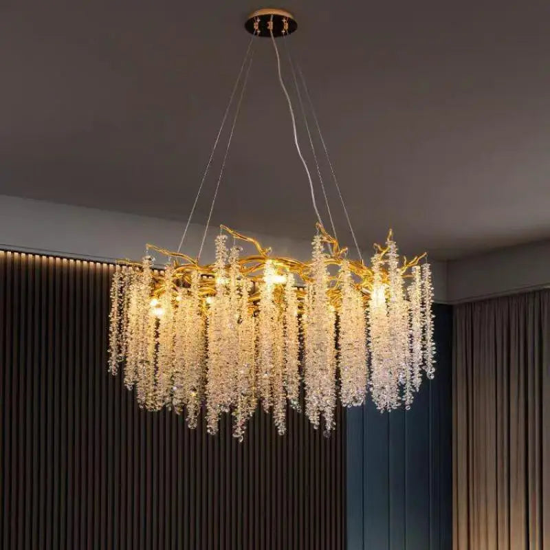 Gold Aluminium Branch Pendant Light Chandelier for Modern Dining Room Decor