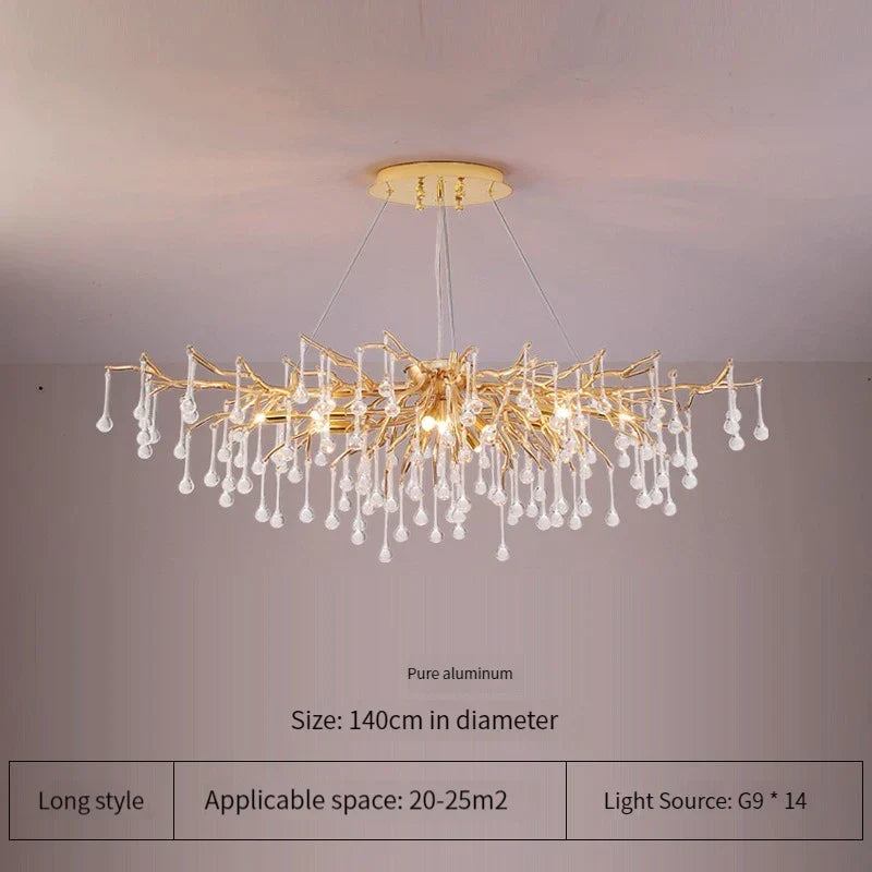 Elegant Gold Crystal Chandelier for Modern Luxury Living Spaces