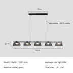 Smoky Gray Glass Chandelier Pendant Light for Luxury Living Room