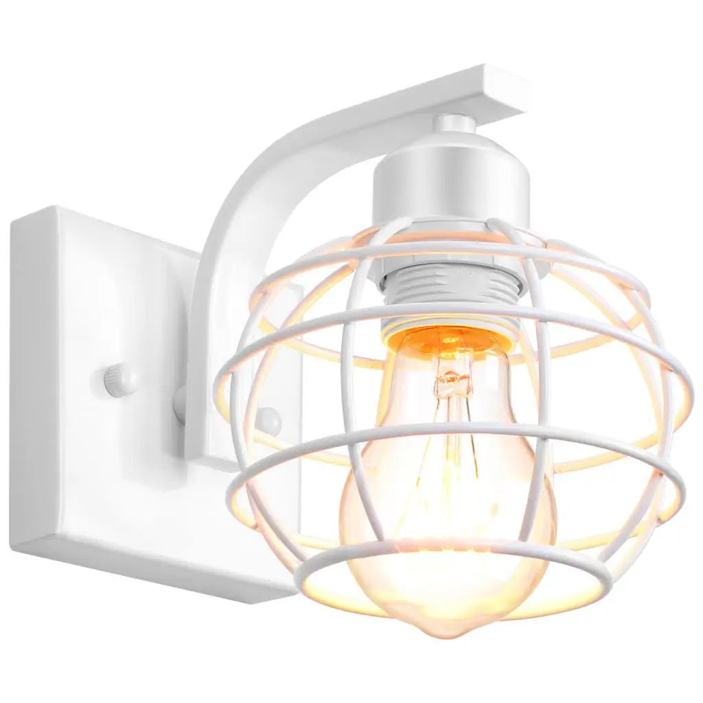 Industrial Vintage LED Wall Light Iron Cage Sconce Indoor Lighting