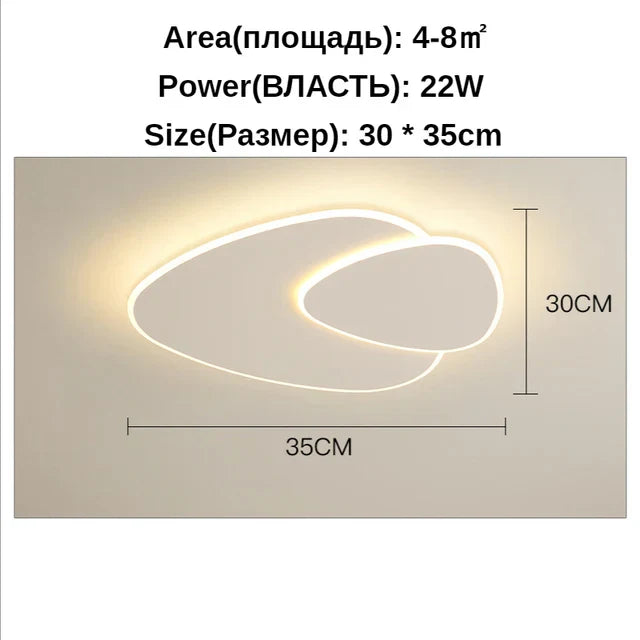 Modern Minimalist Ceiling Light with Remote Control for Living Room Dining Room