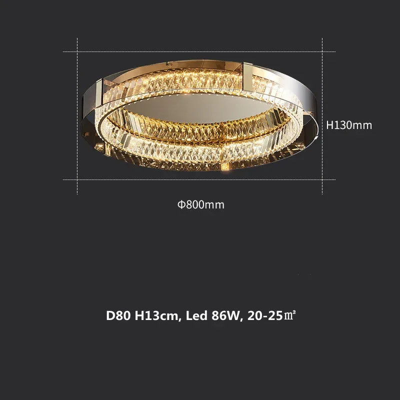 Modern Crystal LED Ceiling Lamp with Dimmable Lights