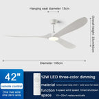 Retro Large Ceiling Fan With Lights And Control.