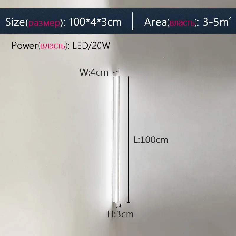 Elegant Black LED Wall Lamp for Bedroom, Living Room, Aisle, Sofa, & Ceiling