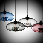 Glass Chandelier Pendant Lamps | Industrial Hanging Lighting Fixture for Kitchen, Restaurant