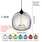 Glass Pendant Chandelier E27 Ceiling Light for Living Dining Kitchen Bedroom