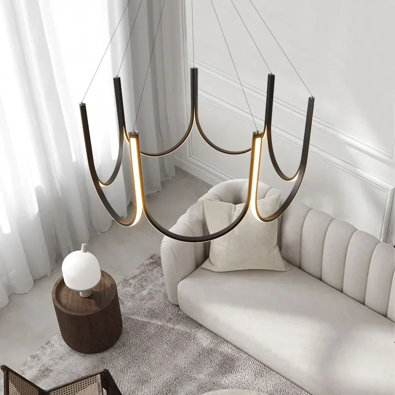 U-Shape LED Pendant Chandelier for Modern Minimalist Luxury Home Decor