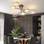Gold Frame LED Remote Control Dimmable Ceiling Lamp for Living Room, Dining, Bedroom