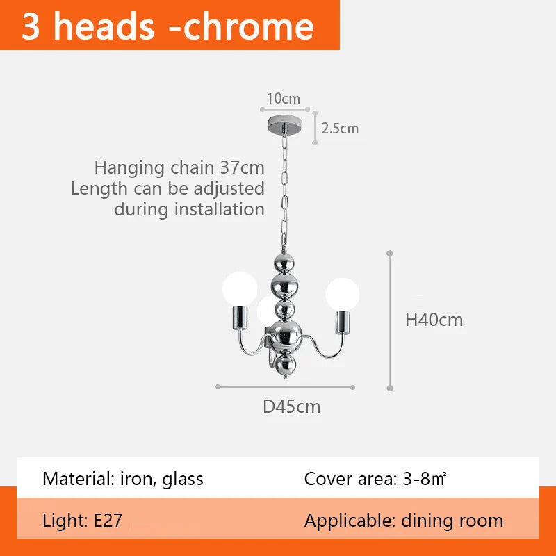 Sphere Chandelier: Modern Medieval Style Pendant Lighting for Living Room and Bedroom