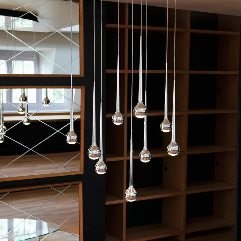 Water Drop Pendant Light: Modern Luxury Chandelier for Staircase, Bedside, Bar, and Restaurant