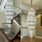 LED Rotating Staircase Chandelier for Luxurious Duplex Living & Villa Décor