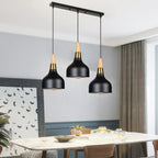 Wooden Dome Pendant Lights: Adjustable Hanging Lamp for Kitchen Dining Living Bedroom