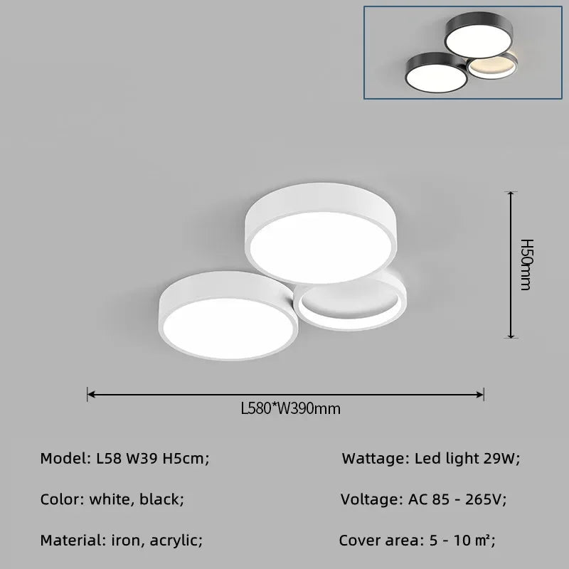 Modern Circles LED Ceiling Light for Living Room Bedroom