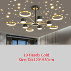 Modern Stars Chandelier Ring Light LED for Living Room Kids Room