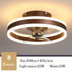 Smart LED Ceiling Fan Lights Remote Control Dimmable Bedroom Decor Indoor Lighting