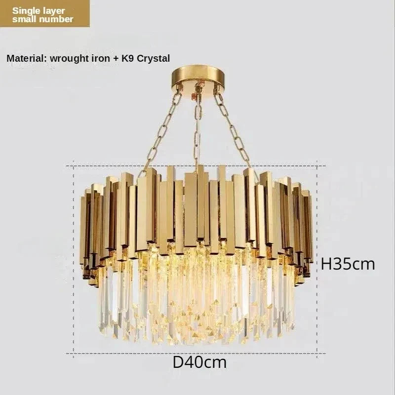 Crystal Ceiling Chandelier: Luxury Round LED Light for Living Room, Artistic Home Decor