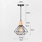 Vintage Industrial Wood Pendant Light Chandelier for Kitchen Island Living Room