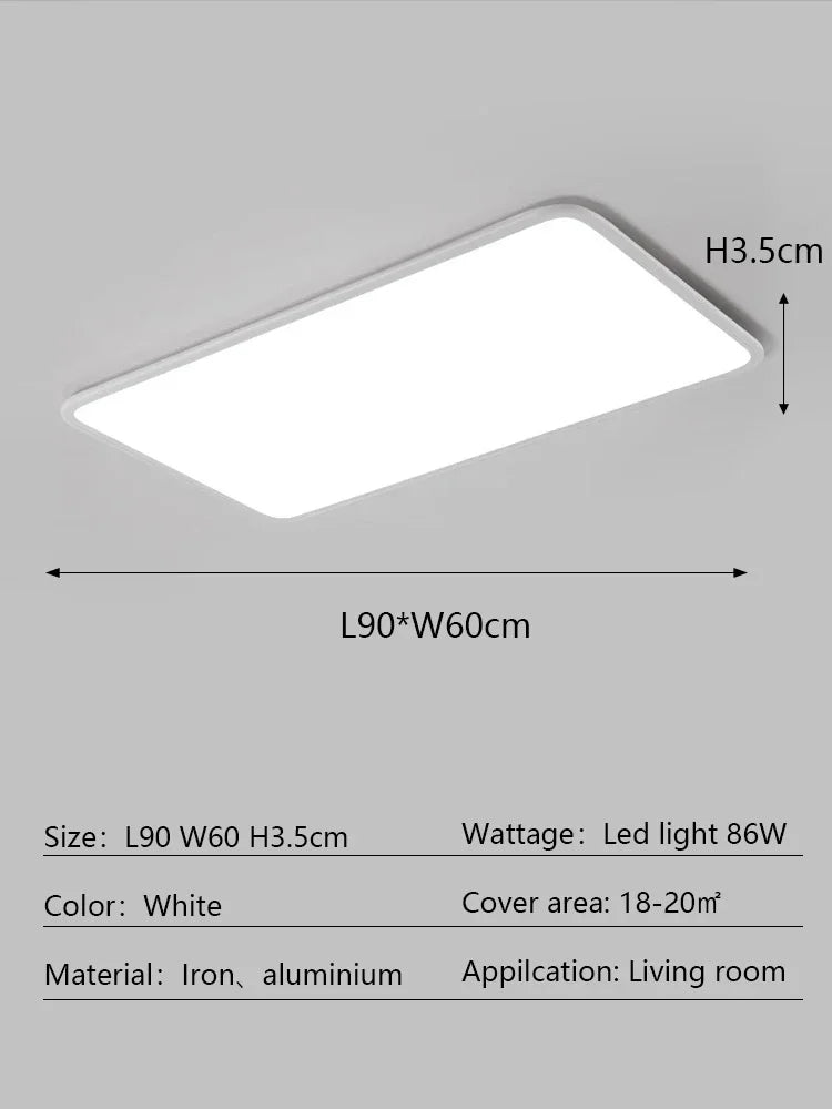 LED Ceiling Lamp: Modern Minimalist Rectangular Design for Living room, Bedroom, Indoor Lighting