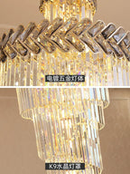 Crystal Chandelier Spiral Staircase Luxury Lighting