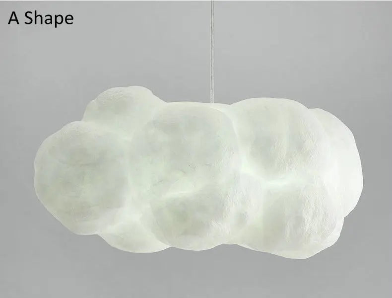 Cloud Chandelier: Cotton Lampshade Hanging Light for Bedroom & Living Room