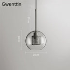 Nordic Glass Pendant Light | Modern Kitchen Dining Hanging Lamps | Industrial Loft LED Fixture