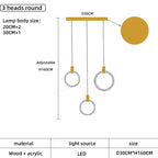 Wooden LED Chandelier for Living Room Ceiling Modern Lighting Fixtures