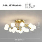 Glass Bubble Ball Crystal LED Ceiling Light - Black Gold Aesthetic Décor