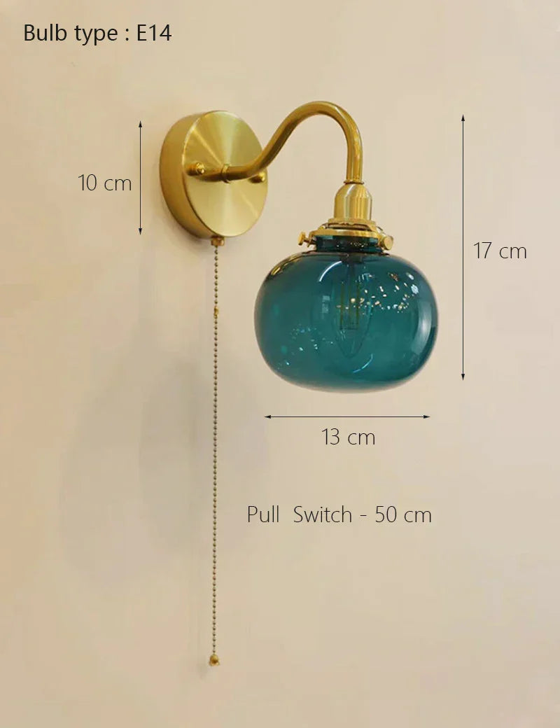 Glass Decor Wall Sconce Lamp Lighting for Bedroom Living Room