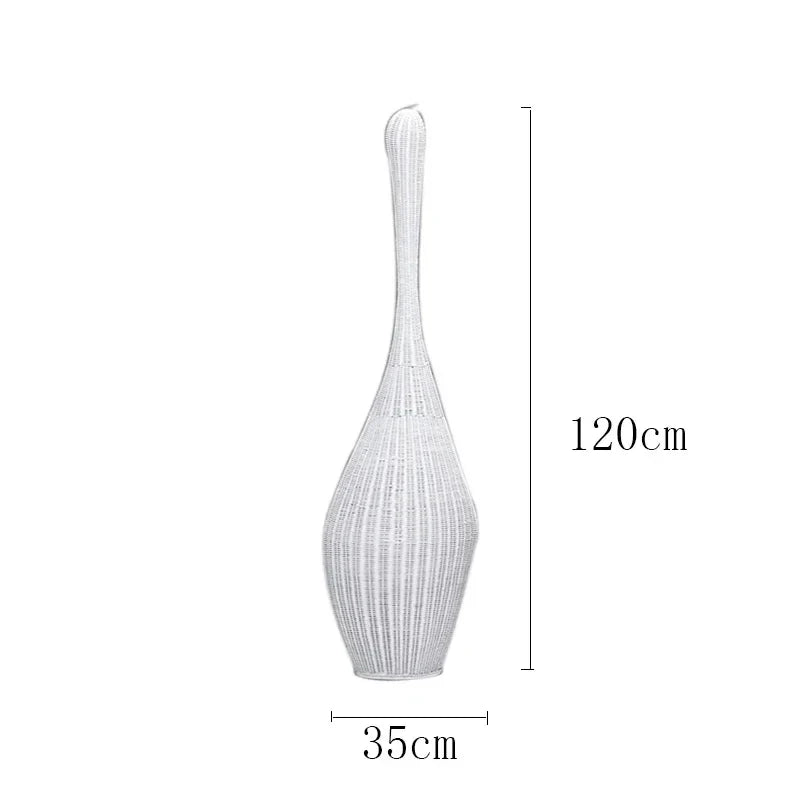 Bamboo Floor Lamp: Unique Rattan Light for Living Room, Bedroom, Teahouse Decor