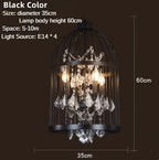 Iron Birdcage Crystal Chandelier: Spherical Pendant Light for Home Decor