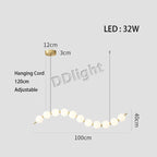 Modern LED Copper Ceiling Chandelier White Ball Pendant Light Fixtures