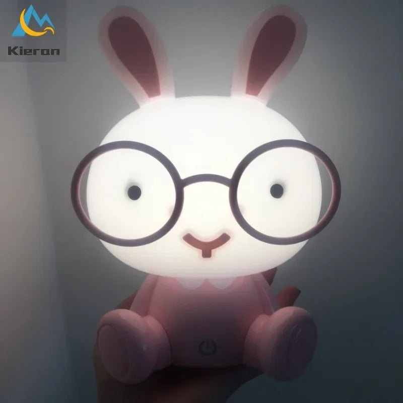Rabbit LED Night Light for Kids' Room Decor Touch Switch Floor Lamp
