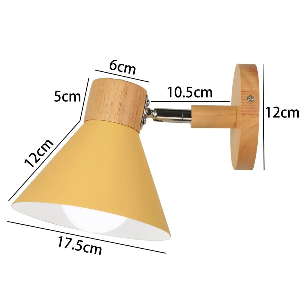 Wood Wall Sconce LED Light Modern Nordic Style Bedroom Home Decor Lighting
