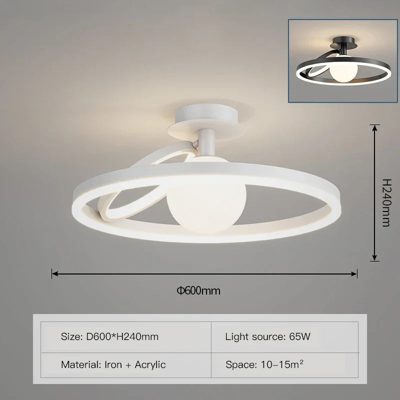 LED Ceiling Chandelier: Modern Nordic Rings Pendant Light Fixture for Living Room & Bedroom