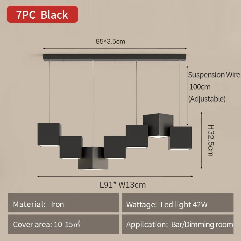 Magic Cube LED Pendant Lights for Dining Room Living Room Fixtures