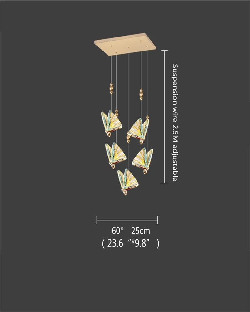 Butterfly LED Chandelier: Modern Hanging Light for Home, Bedroom, Coffee Store & More