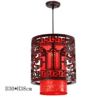 Antique Wood Pendant Lights for Dining Room, LED Living Room Decor Lighting Fixtures