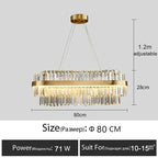 Luxury Crystal Golden Gloss LED Ceiling Chandelier for Dining & Living Room