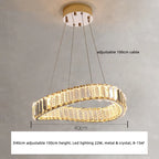 Irregular Steel & K9 Crystal LED Pendant Chandelier for Foyer, Dimmable Lighting