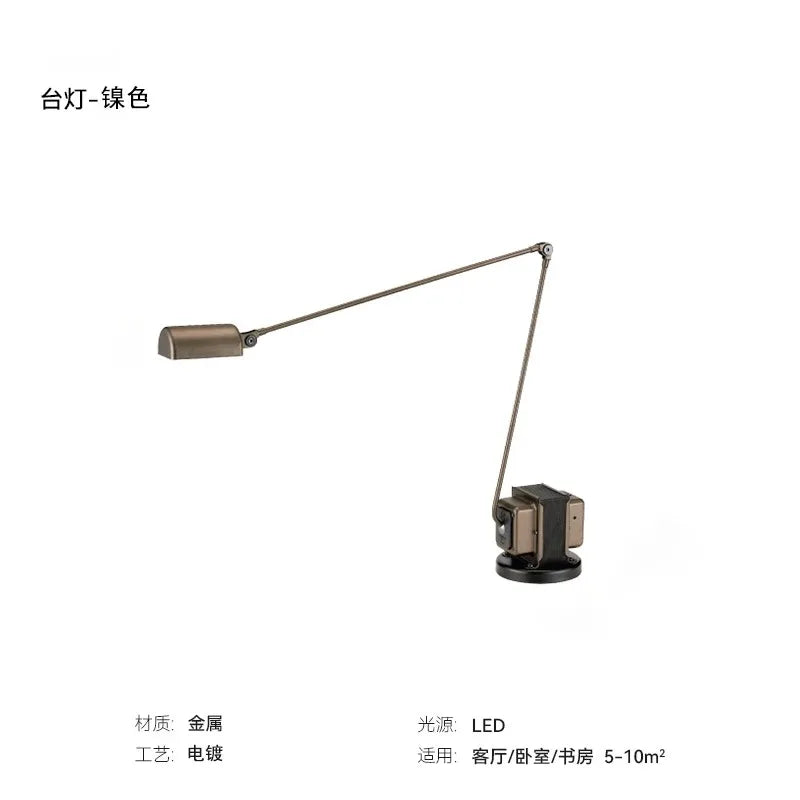 Lumina Adjustable Long Arm Floor Lamp - Industrial Design for Reading and Study Room