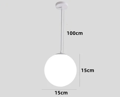 Nordic Glass Pendant Lights - White Ball Hanging Lamps for Home Decor