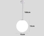 Nordic Glass Pendant Lights - White Ball Hanging Lamps for Home Decor