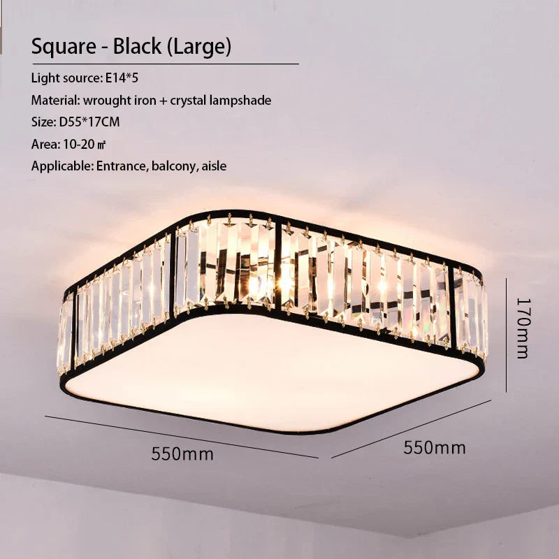 Luxury Crystal Ceiling Lights LED Chandeliers for Living Room Bedroom Lighting
