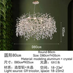 Golden Crystal Tree Chandelier, Luxury Matte Aluminum Art Ceiling Light for Living Room